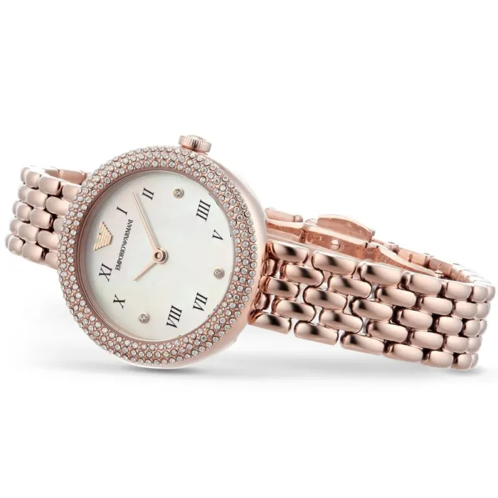 Emporio Armani Rosa Quartz Mother of Pearl White Dial Rose Gold Steel Strap Watch For Women - AR11355 - Image 6